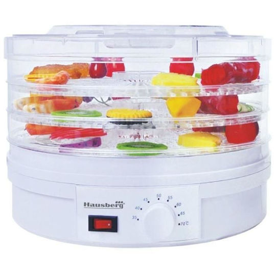 Hausberg Deshidrator De Alimente Cu 3 Rafturi Și Temperatură Reglabilă 35-70°C