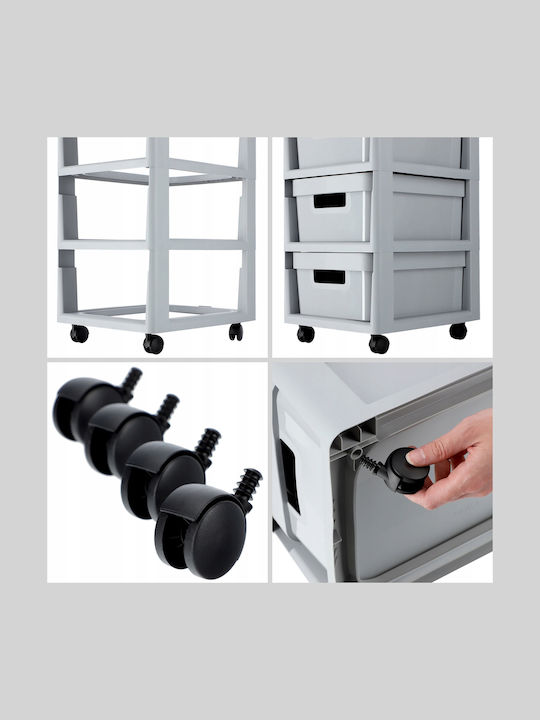 Curver Floor Bathroom Shelf Plastic with 4 Shelves 30x36x69cm Gray