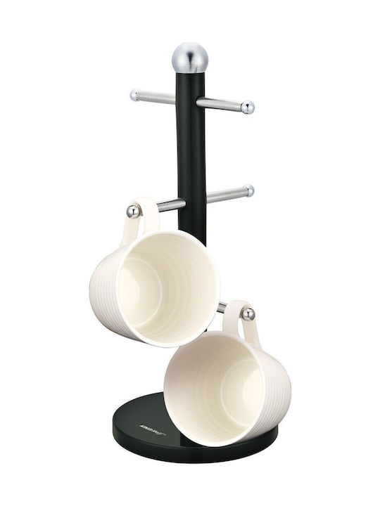 KING Hoff Metallic Mug Stand 15x15x36cm Black