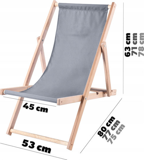 Kadax Wooden Beach Garden Folding Lounger Sturdy Comfortable