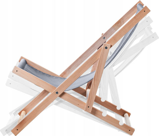 Kadax Wooden Beach Garden Folding Lounger Sturdy Comfortable