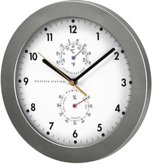 HAMA HAMA Glass Silver Wall Clock Ø30cm