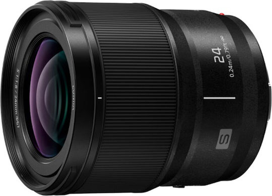 Panasonic Full Frame Φωτογραφικός Φακός LUMIX S 24mm F1.8 Telephoto για Leica L Mount Μαύρος