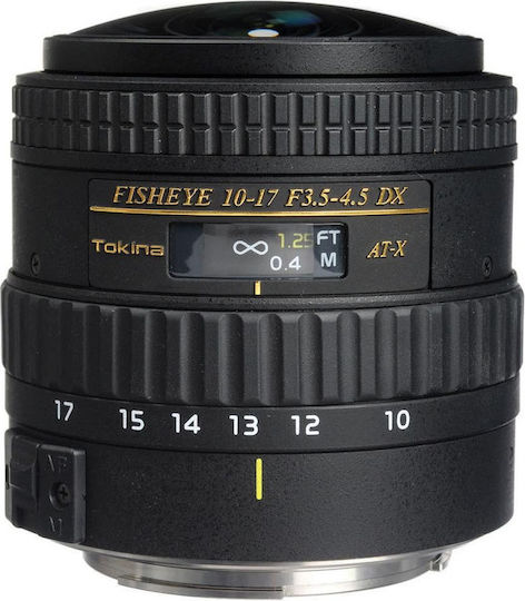 Tokina Full Frame Φωτογραφικός Φακός AT-X 107 10-17mm F3.5-4.5 AF DX Wide Angle Zoom / Fisheye για Canon EF Mount Μαύρος