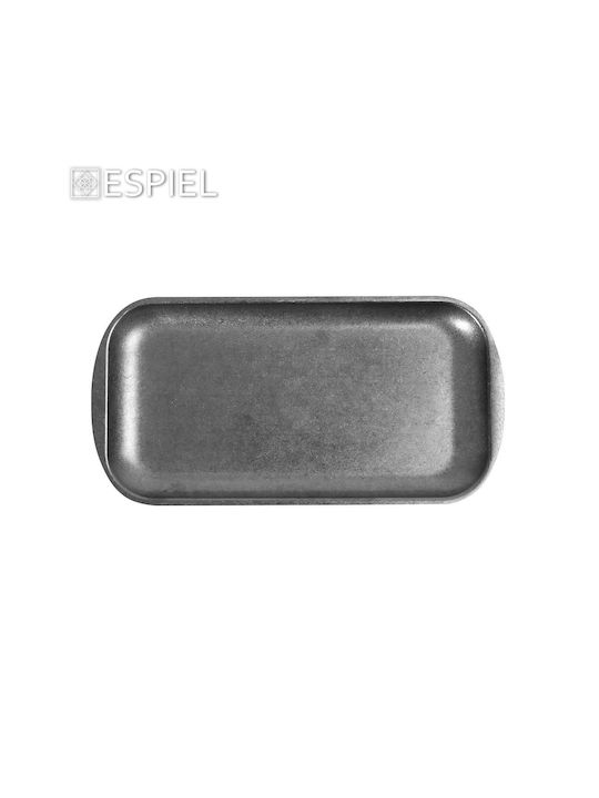 Espiel Snow Farfurie joasă Rectangular Argintiu 27x27cm