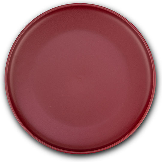Nava Soho Plate Soup Ceramic Red with Diameter 21.5cm
