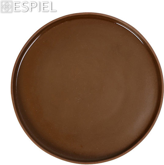 Espiel Step Plate Shallow Ceramic Brown with Diameter 21cm