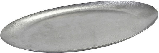 Espiel Snow Πιάτο Ρηχό Οβάλ Inox Γκρι 22x22cm