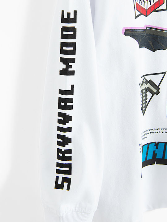 Kinder-Sweatshirt White Minecraft