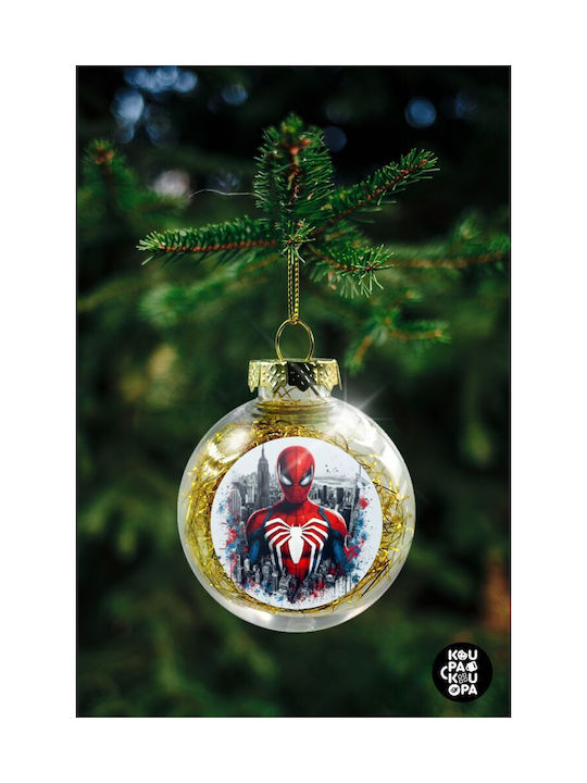 Koupakoupa Spiderman City Ornament de Crăciun Bilă Plastic Transparent cu Pulbere de Aur cu Paiete 8buc