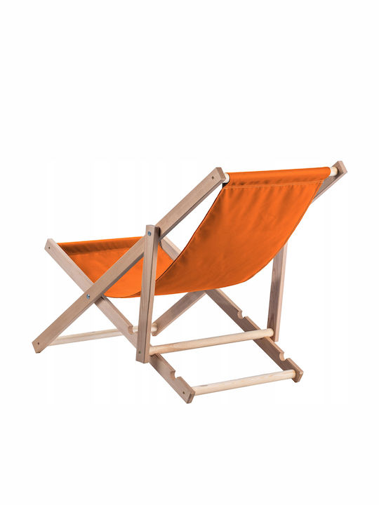 Liegestühle Holz mit Orange Stoff