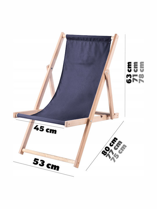 Liegestühle Holz mit Blau Stoff