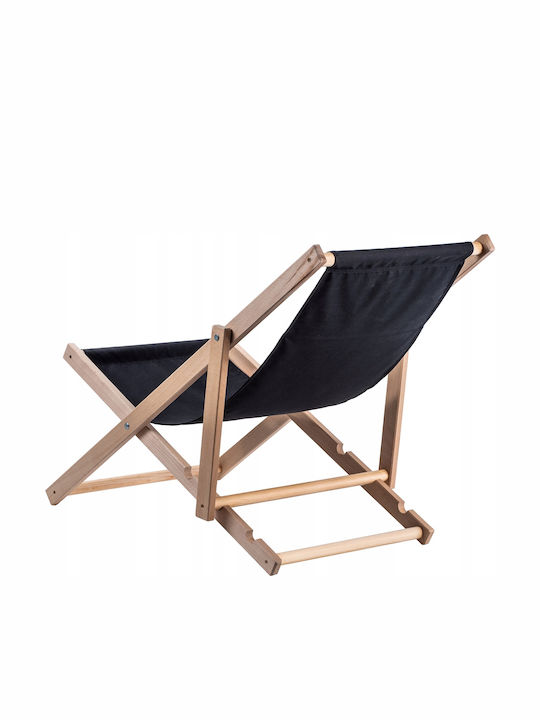 Liegestühle Holz mit Schwarz Stoff