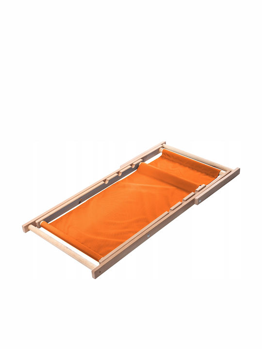 Liegestühle Holz mit Orange Stoff