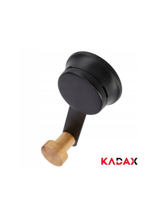 Kadax Cârlig de Baie Simplu cu ventuză de aspirație Inox Negru