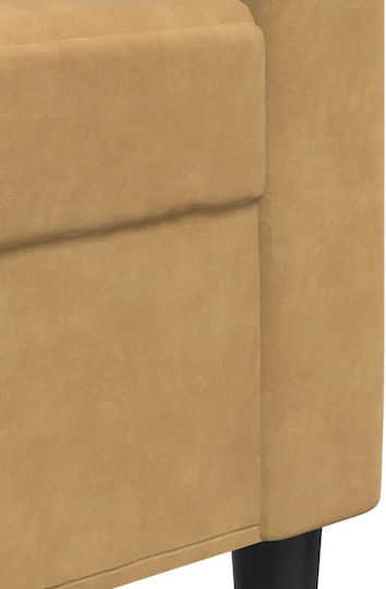 Living Room Furniture Set 3-Seater & 2-Seater & Armchair Brown