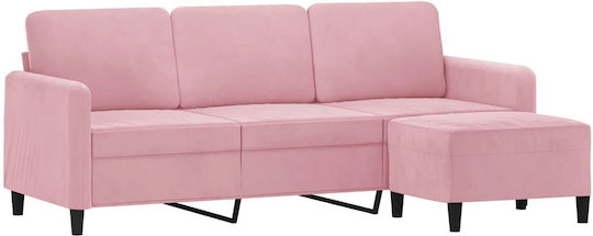 Dreisitzer Sofa Samt Rosa 198x77x80cm