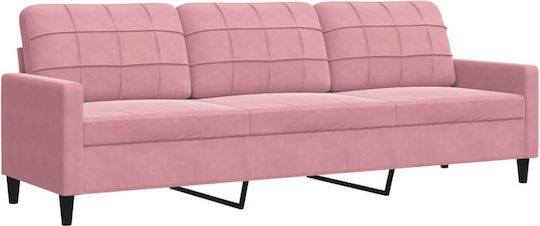 Living Room Furniture Set 3-Seater & 2-Seater & Armchair & Stool Pink