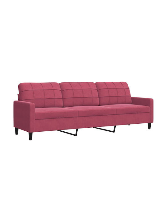 Living Room Furniture Set 3-Seater & 2-Seater & Stool Red