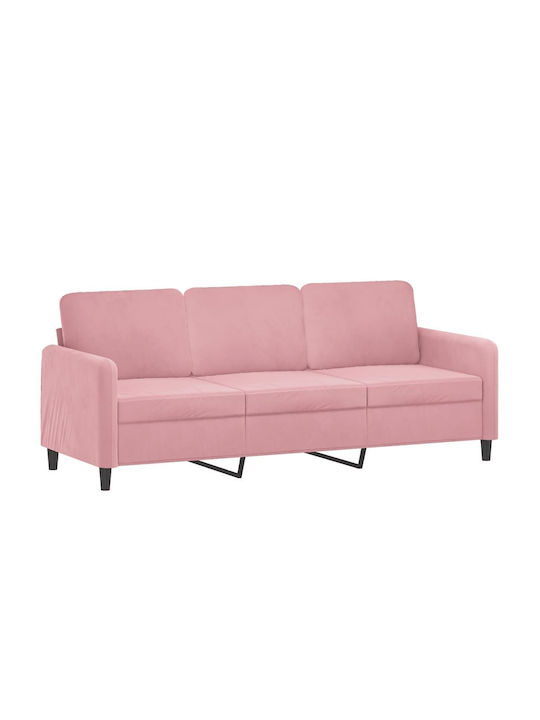 Dreisitzer Sofa Samt Rosa 198x77x80cm