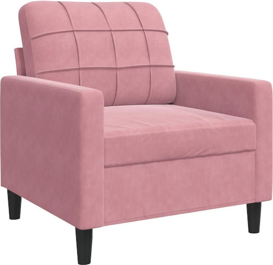 Living Room Furniture Set 3-Seater & 2-Seater & Armchair & Stool Pink