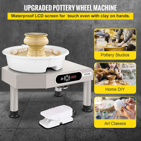 Electric Potter's Wheel Vevor Llv35 Foot Pedal 350w Lcd Display