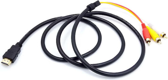 Hdmi Male To 3 Rca Male Av Video Audio Adapter 1.5m