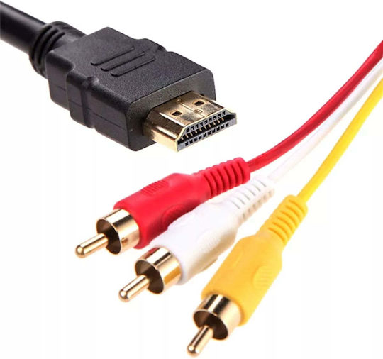 Hdmi Male To 3 Rca Male Av Video Audio Adapter 1.5m