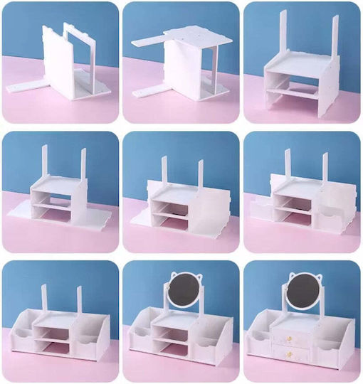 Organizator Cosmetice Cu 2 Sertare Alb