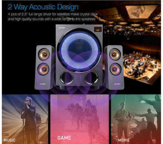 Fenda F770X 2.1 Wireless Speakers with RGB and Bluetooth 76W Black