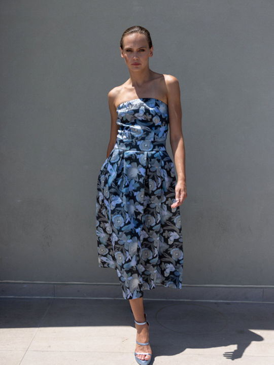 Satin Floral Print Skirt