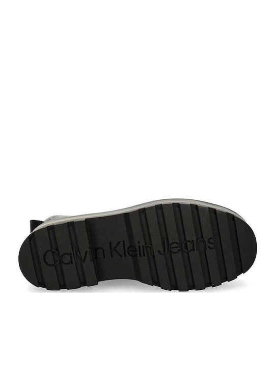Leather Women's Ankle Boots with Medium Heel Black