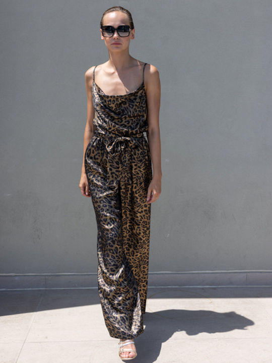 Einteiliger Jumpsuit mit Animal-Print