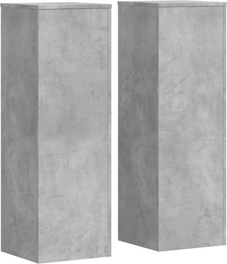 vidaXL Suporturi de plante Lemn Gri 33bucx33bucx100buccm. 2buc