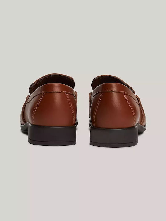 Leather Women's Loafers in Tabac Brown Color