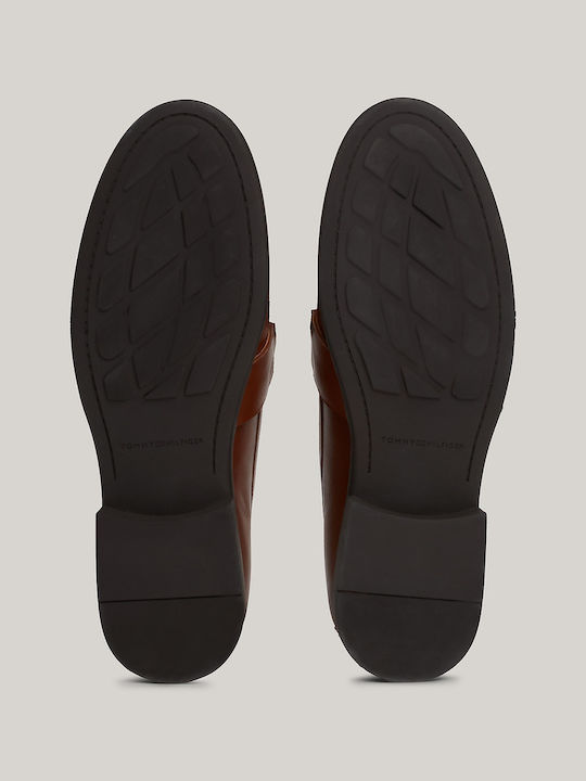 Leather Women's Loafers in Tabac Brown Color