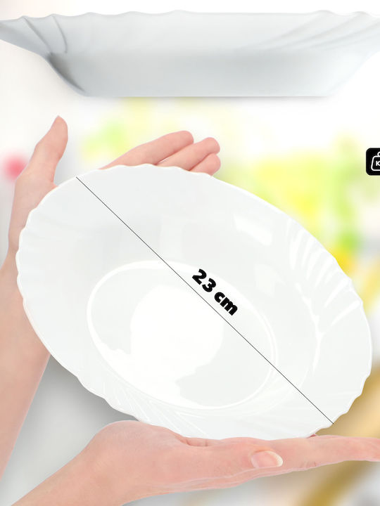 Kadax Teller Suppe Weiß mit Durchmesser 23cm 3Stück