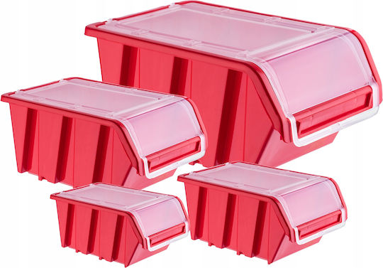 Kadax Plastic Cutie de Depozitare cu Capac Roșu 49x29.8x21cm 1buc