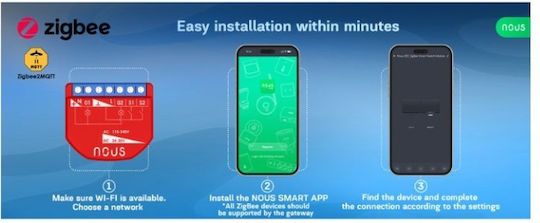 Nous Интелигентен Превключвател 2 Канала ZigBee 10A