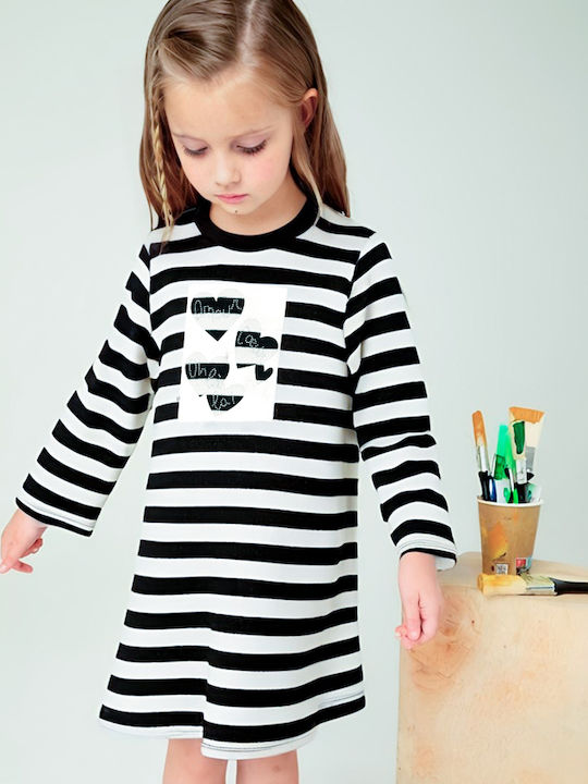 Mayoral Kids Dress Striped black