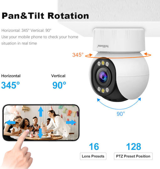 Sricam SH046 IP Κάμερα Παρακολούθησης Wi-Fi Full HD+ 4MP με Αμφίδρομη Επικοινωνία και Φακό 2.8mm