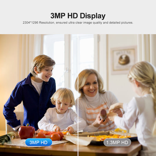 SH036 IP Κάμερα Παρακολούθησης Wi-Fi Full HD+ 3MP με Αμφίδρομη Επικοινωνία και Φακό 3.6mm