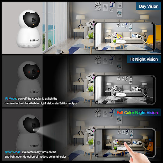 SH036 IP Κάμερα Παρακολούθησης Wi-Fi Full HD+ 3MP με Αμφίδρομη Επικοινωνία και Φακό 3.6mm