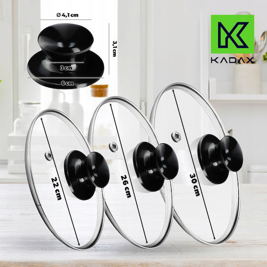 Kadax Glass Lid for Pot 30cm 3 Pieces 31571