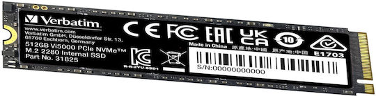 Verbatim Vi5000 SSD 512GB τύπου M.2 με σύνδεση PCI Express 4.0 31825