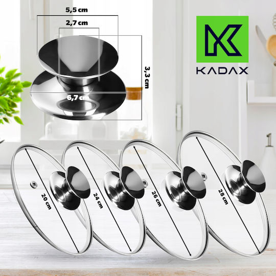 Kadax Капак за Пот Стъклен 28см 3 Бройки 31575
