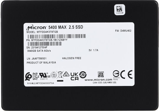 Micron 5400 Max SSD 3.8TB 2.5'' SATA III MTFDDAK3T8TGB-1BC1ZABYYR