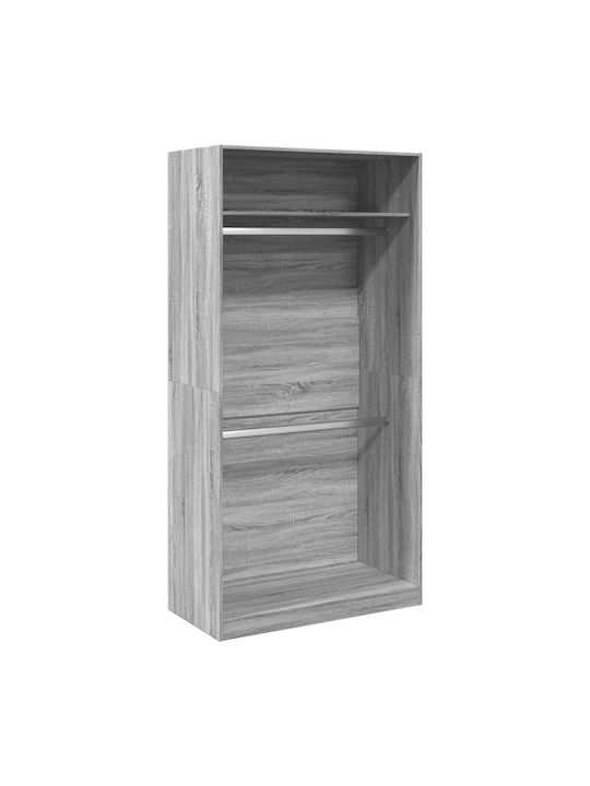 Мебел за Антре със Закачалка и Шкаф за Обувки Сив Sonoma 100x50x200см