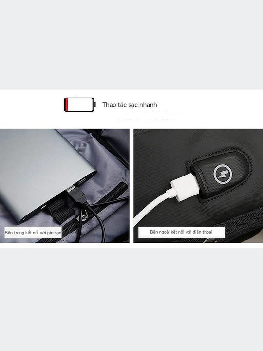 Mark Ryden MR7080D Wasserdichte Rucksack Für Laptop 17.3 Mit USB-Anschluss In Schwarz