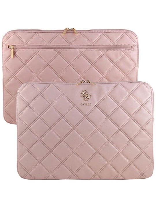 Guess Pu Quilted 4g Metal Logo Geantă Husă pentru laptop 13" în culoarea Roz